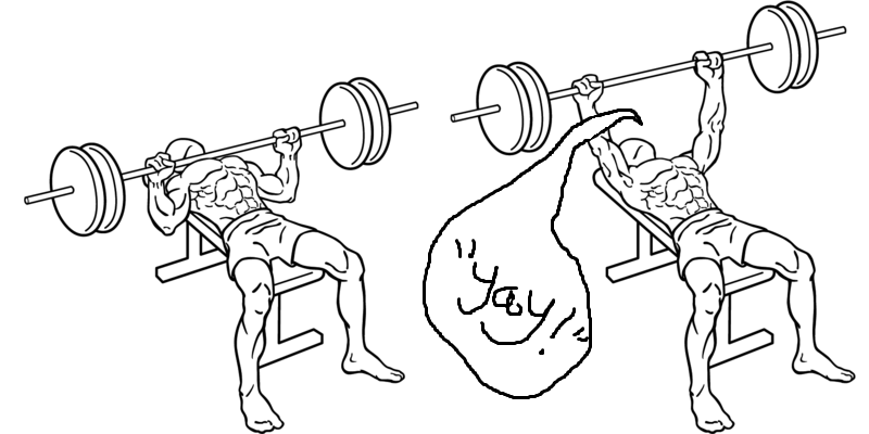 Spurce: Bench Press imaged released under creative commons by Everkinetic. Amended by me